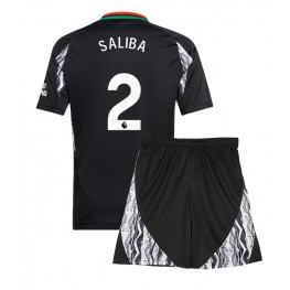 Arsenal William Saliba #2 Uit tenue Kids 2024-25 Korte Mouw (+ Korte broeken)
